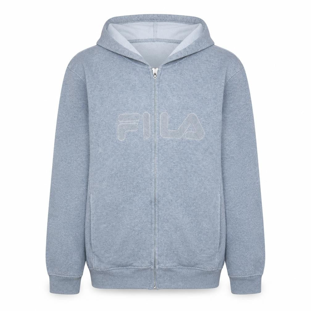 FILA Womens Grey Full Zip Hoodie XXL Classic Casual Sweatshirt