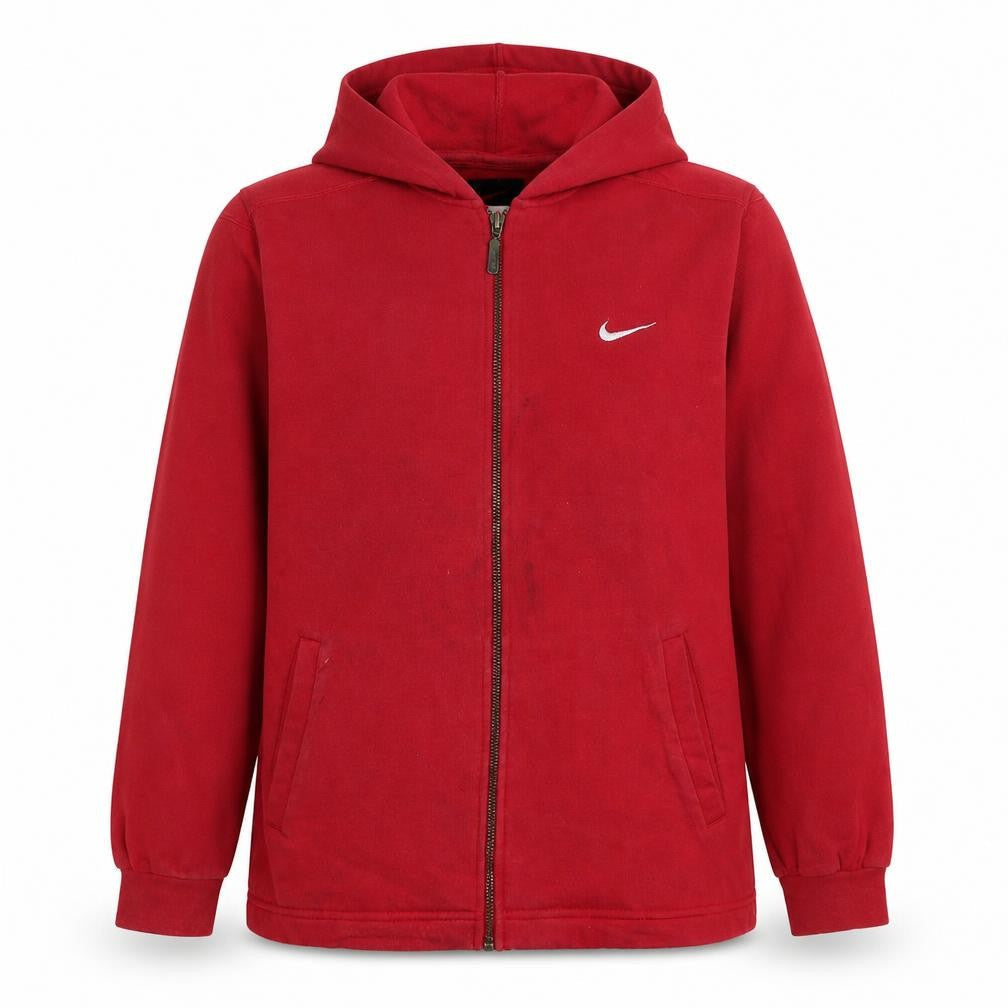 Nike Womens Red Full Zip Hoodie XL 18-20 Cotton Blend Casual