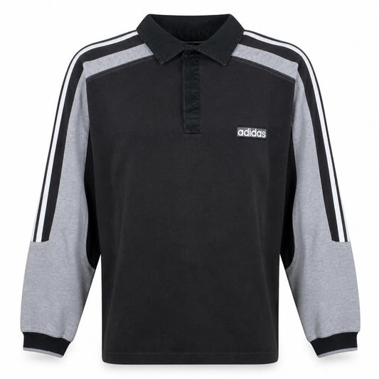 Adidas Men's Black Long Sleeve Collared Sports T-Shirt Size M