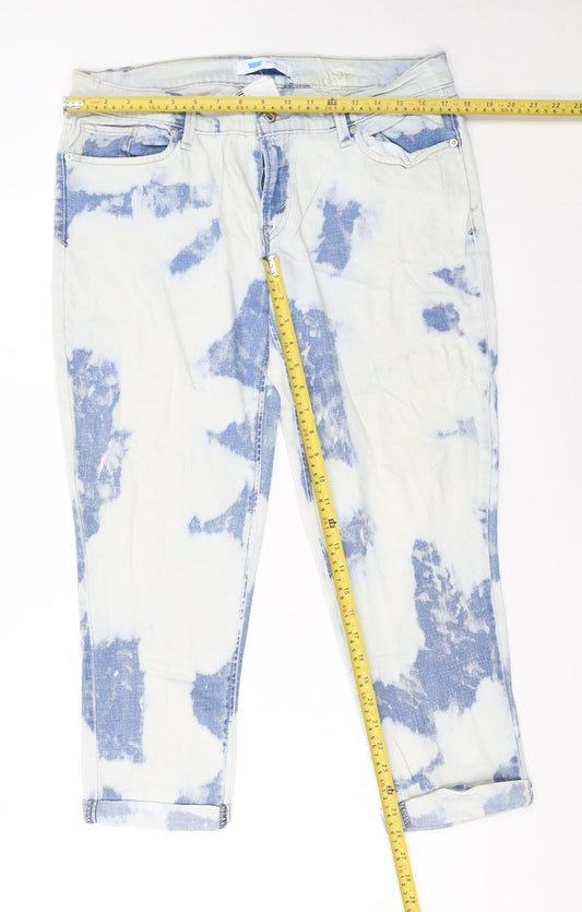 Levi's Women's Blue Acid Wash Boyfriend Jeans Size 13 Relaxed Fit