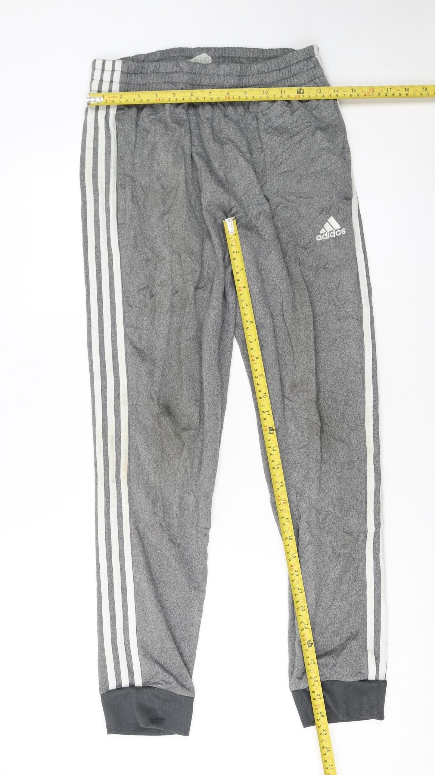 Adidas Men's Grey Jogger Track Pants Size L Elastic Waist Casual