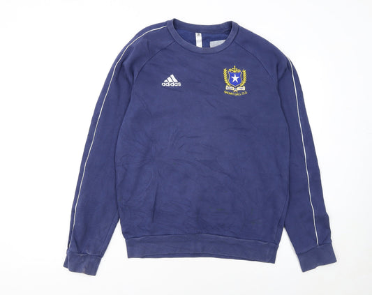 Adidas Men's Blue Small Pullover Sweatshirt Embroidered Logo