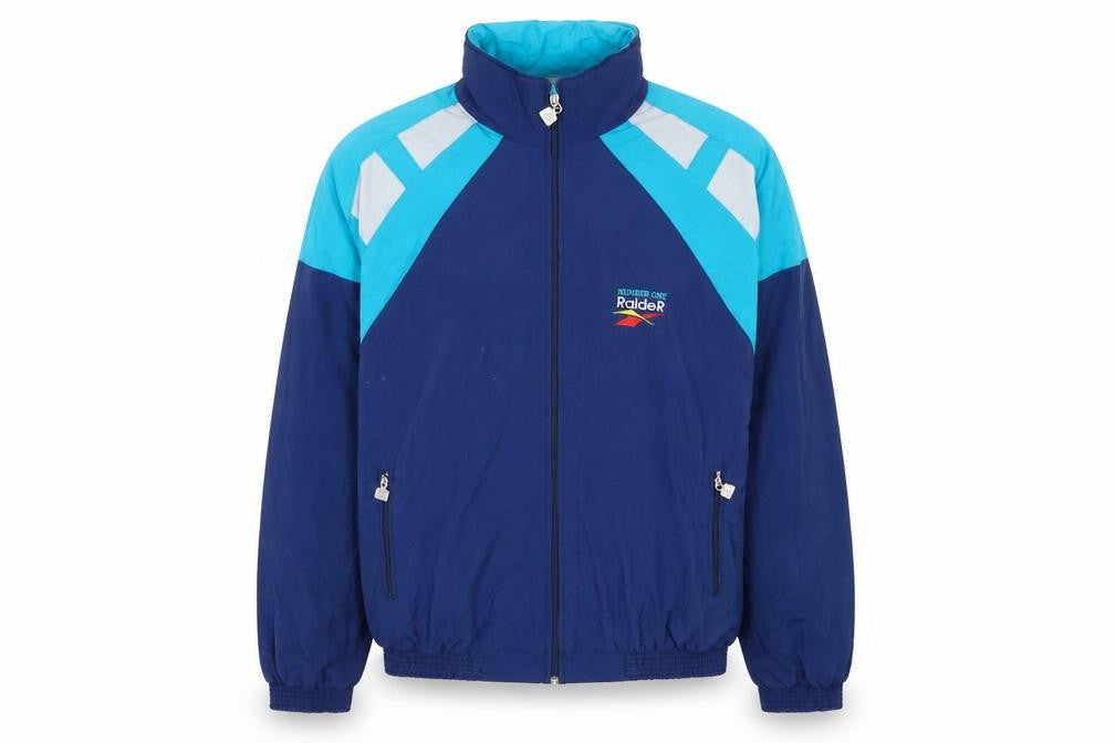 Raider Men's Blue XL Retro Colourblock Track Jacket