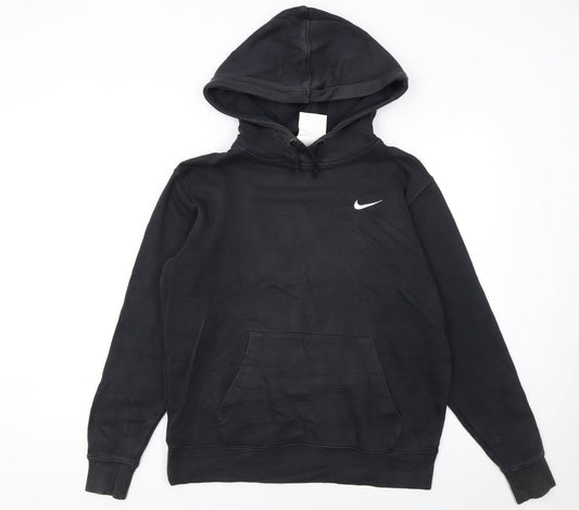 Nike Men's Black Pullover Hoodie Medium Logo Fleece Sweatshirt