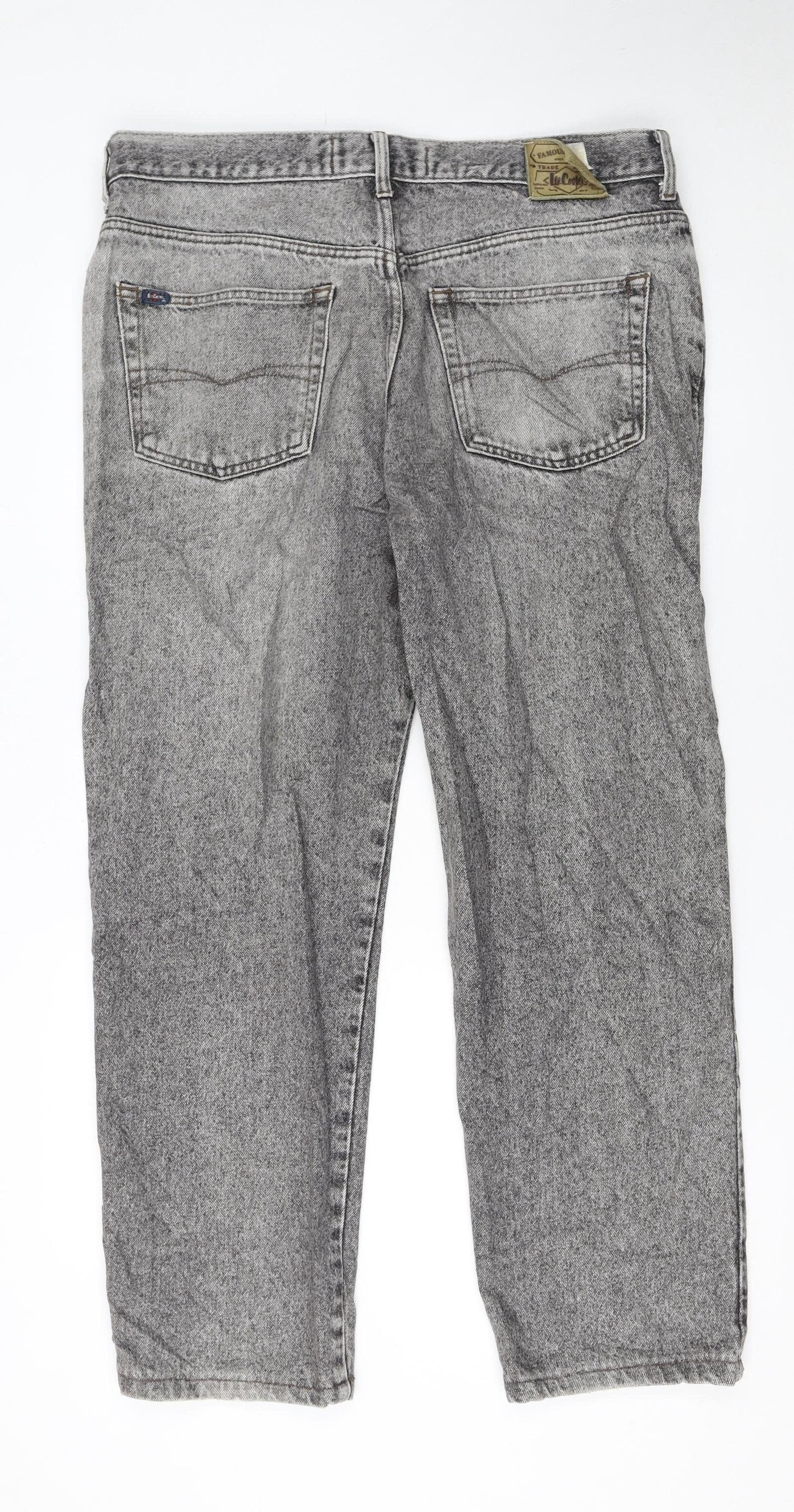 Lee Cooper Men's Grey Acid Wash Straight Jeans W40 L34