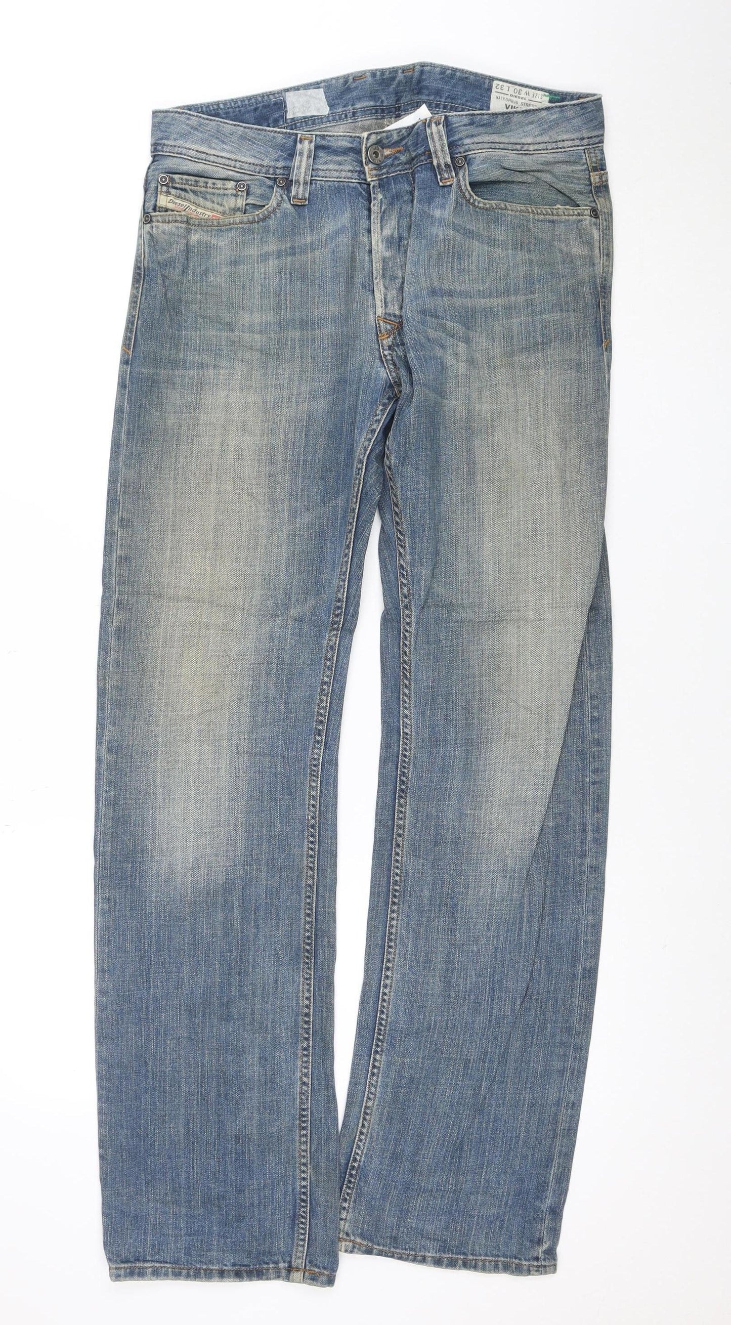 Diesel Men's Blue Viker Regular Straight Stretch Jeans W30 L32