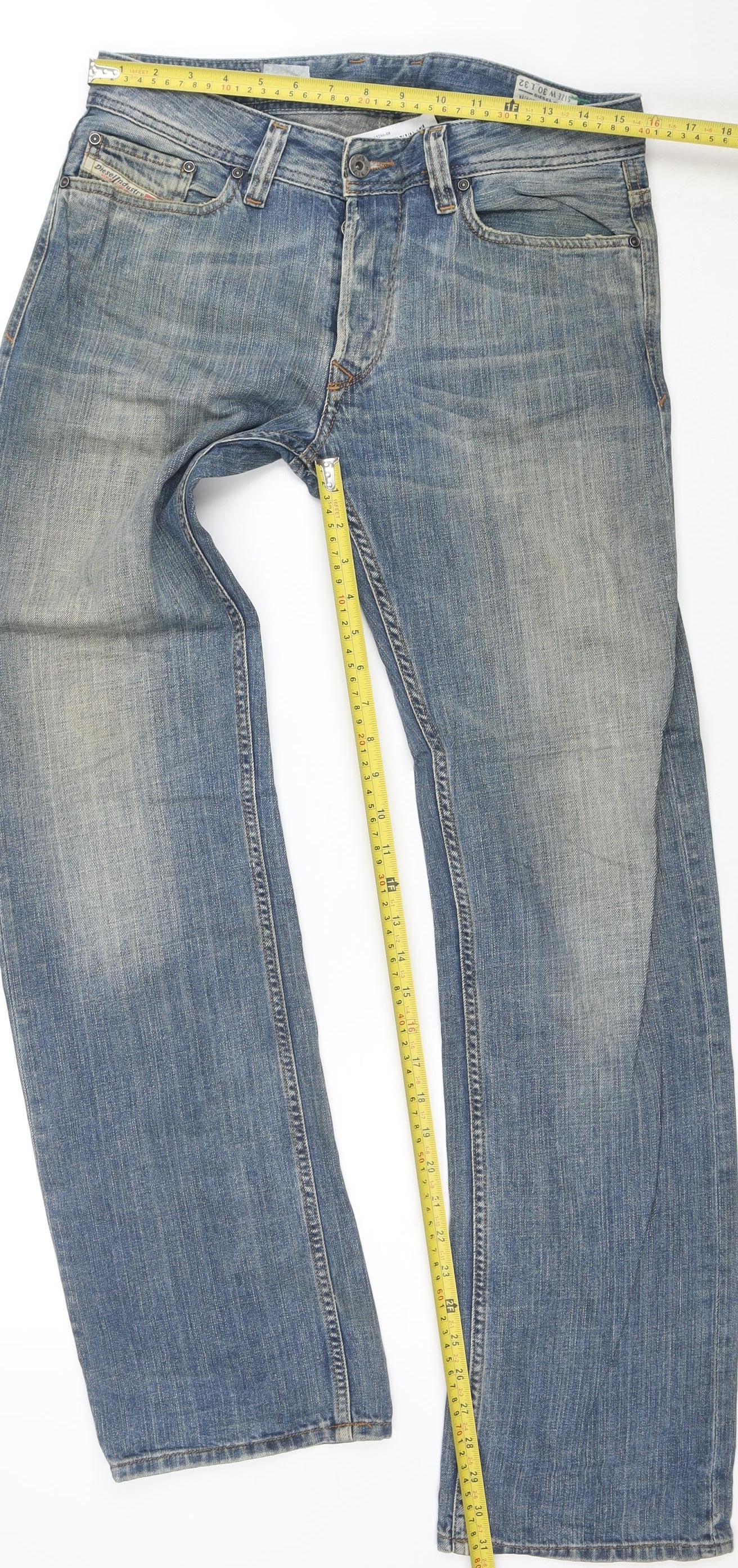 Diesel Men's Blue Viker Regular Straight Stretch Jeans W30 L32