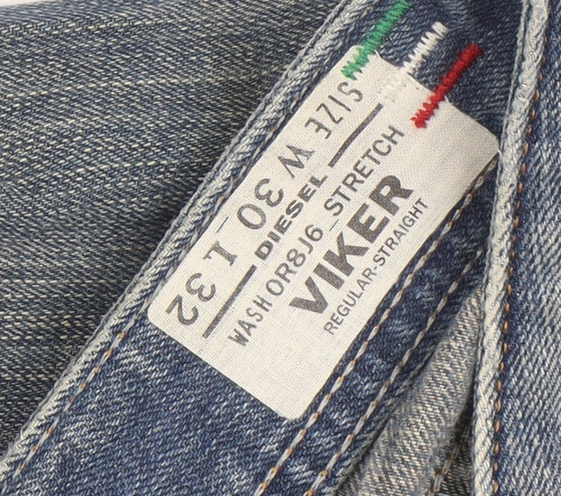Diesel Men's Blue Viker Regular Straight Stretch Jeans W30 L32