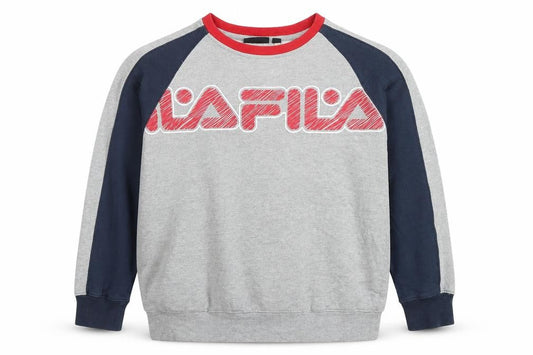 Fila Boys Grey Red Blue Logo Sweatshirt Size 14 Regular Fit Cotton Blend