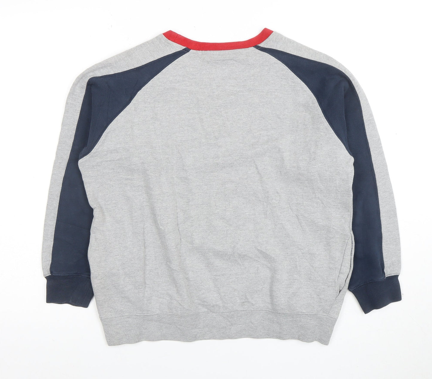 Fila Boys Grey Red Blue Logo Sweatshirt Size 14 Regular Fit Cotton Blend