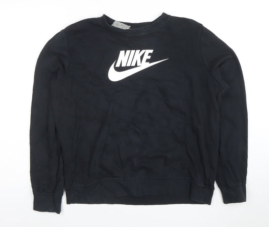 Nike Women’s Black M Pullover Sweatshirt Crew Neck Cotton Blend