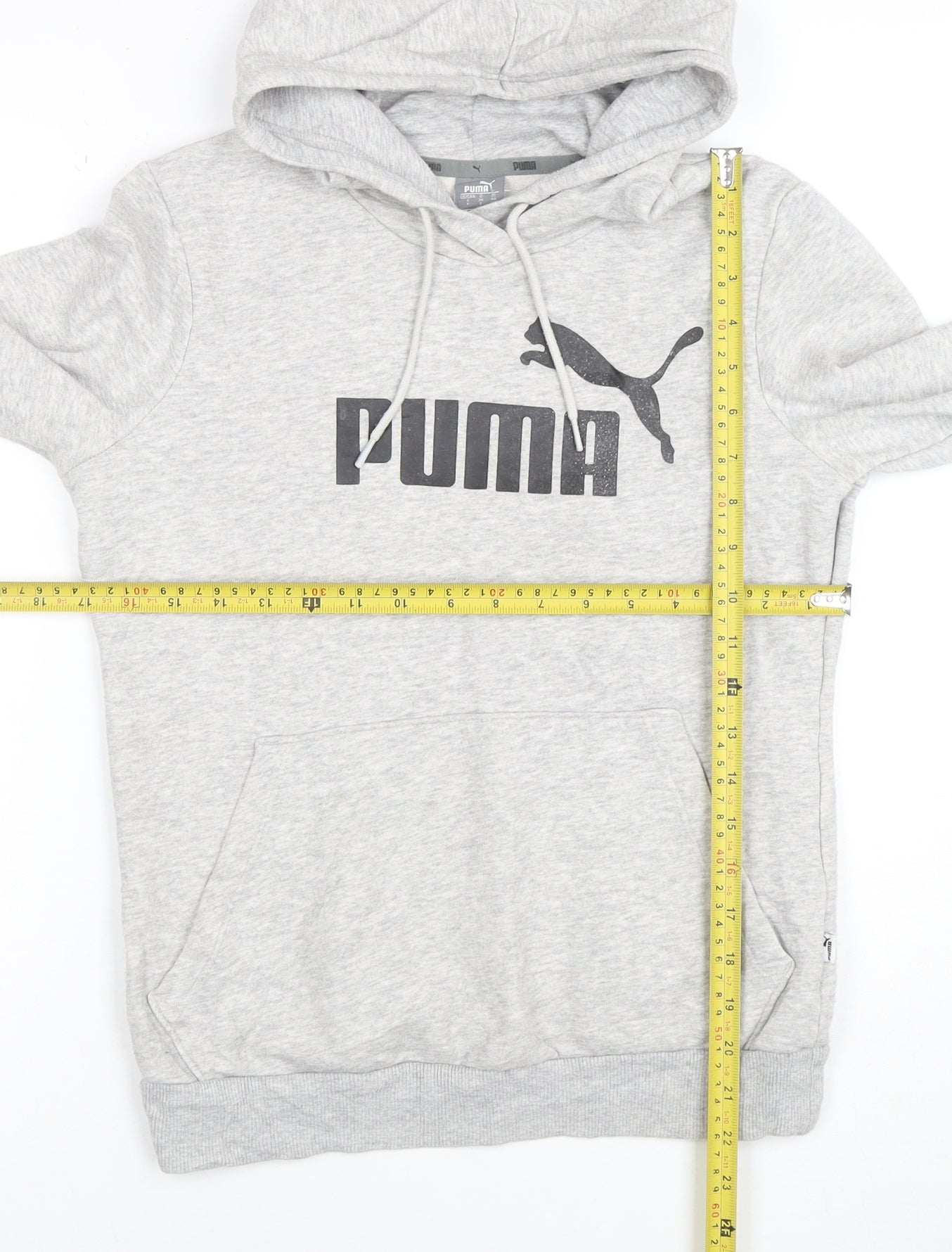 Puma Women Grey Hooded Pullover Sweatshirt Size 10 UK Classic Style