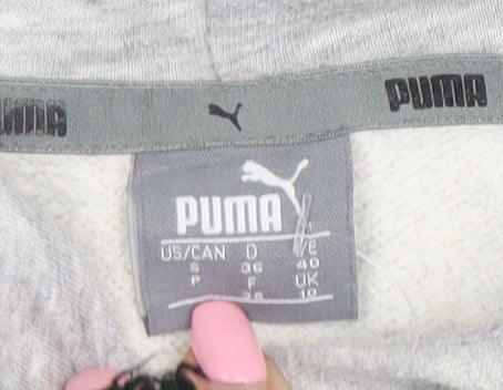 Puma Women Grey Hooded Pullover Sweatshirt Size 10 UK Classic Style