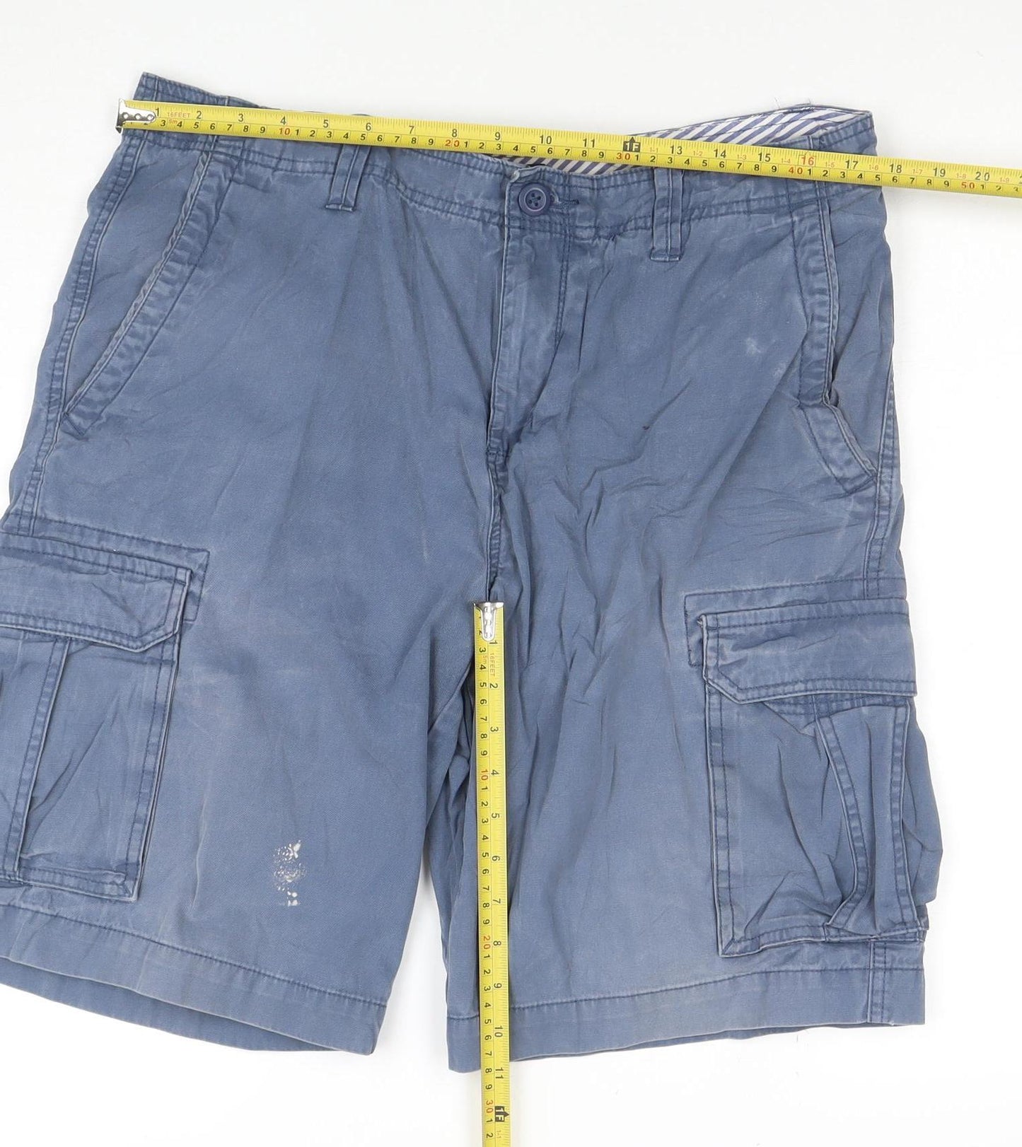 Tommy Hilfiger Men's Blue Cargo Shorts Size 34 Regular Cotton
