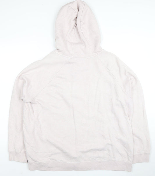 Nike Women Beige Full Zip Hoodie 2X Cotton Blend Casual