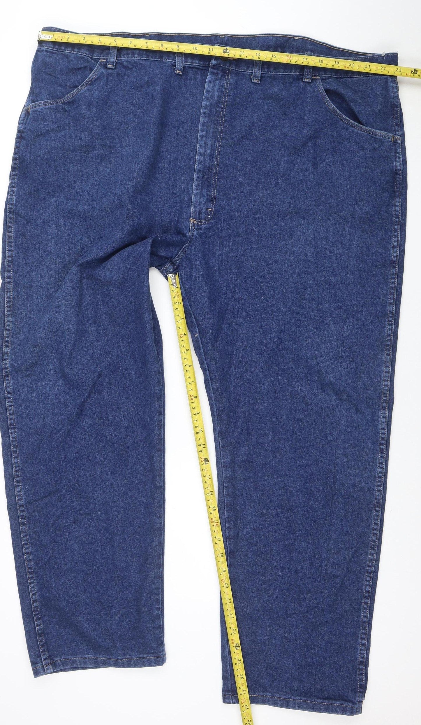 Wrangler Men's Blue 48x30 Regular Fit Denim Jeans Big & Tall