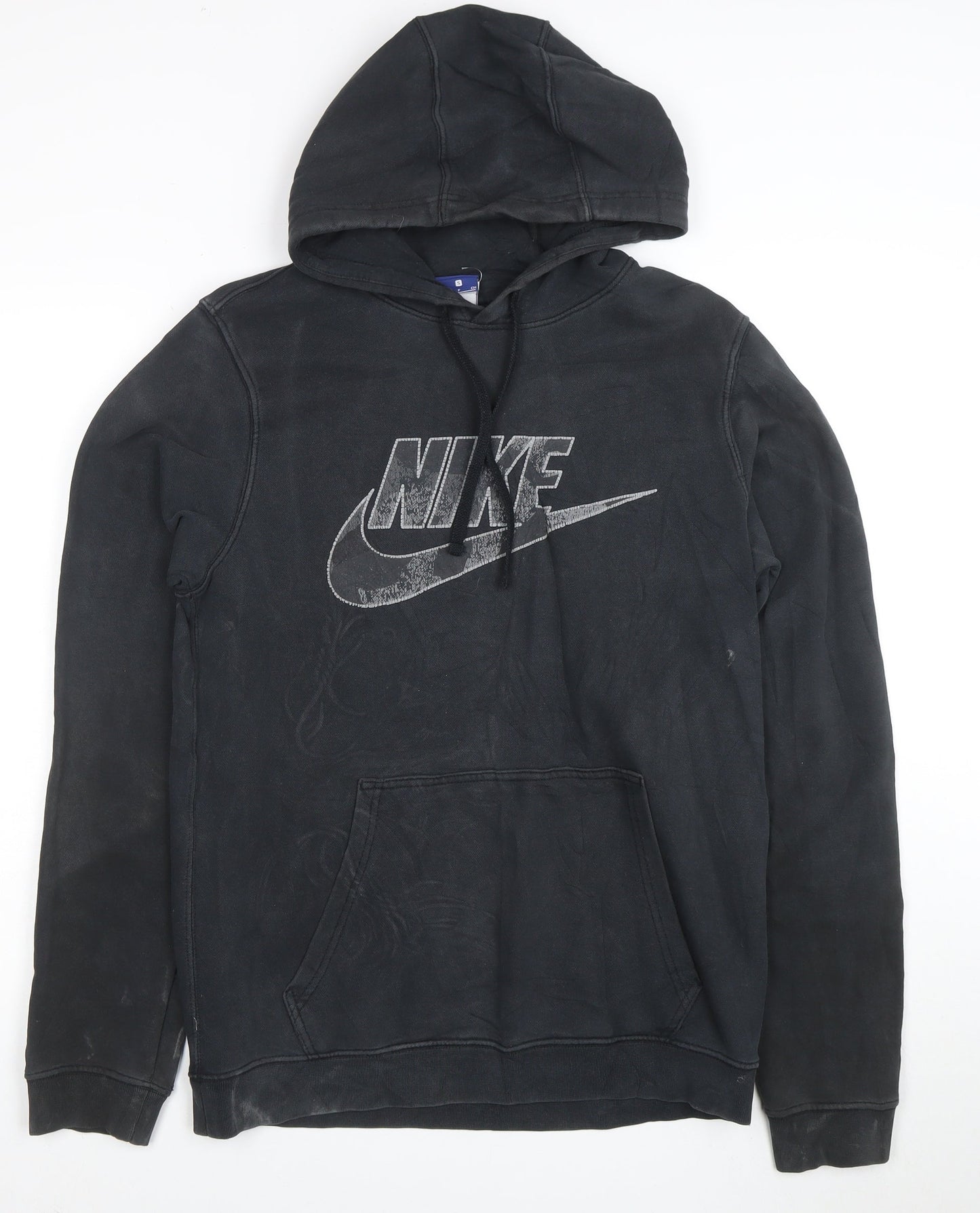 Nike Men's Black Small Pullover Hoodie with Graphic Logo