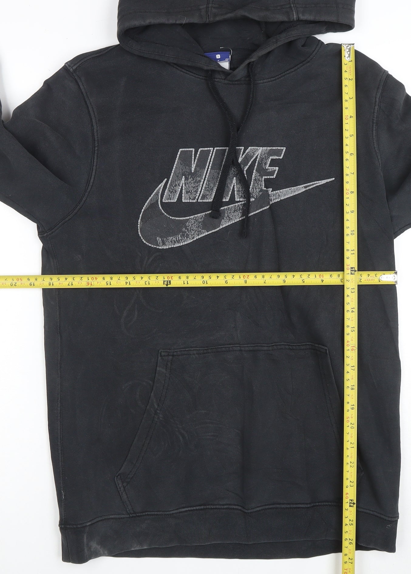 Nike Men's Black Small Pullover Hoodie with Graphic Logo