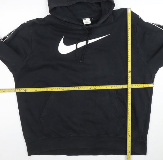 Nike Women Black XL Pullover Hoodie with Logo and Drawstring