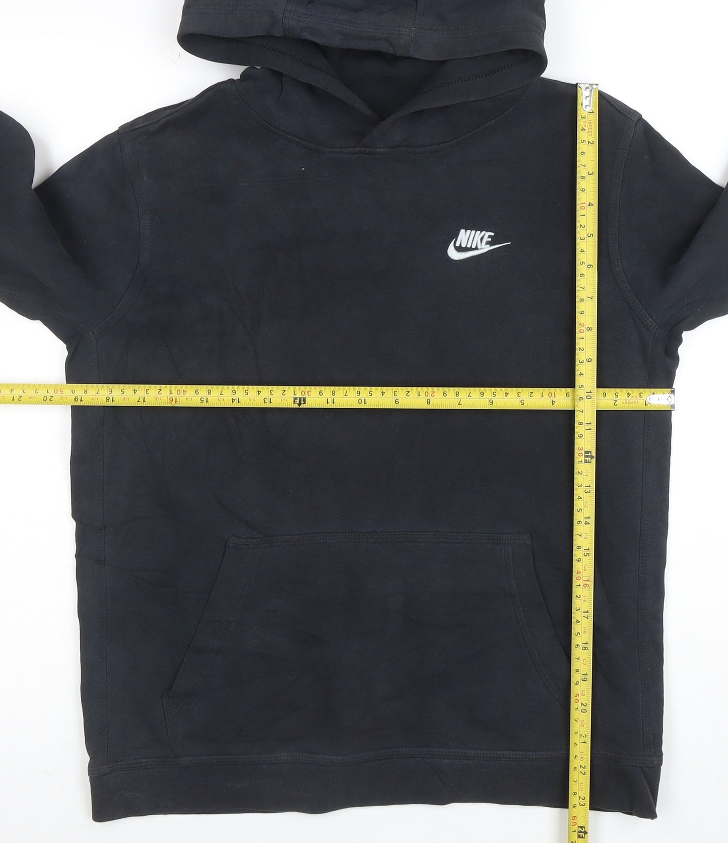 Nike Boys Black XL Pullover Hoodie Standard Fit Cotton Blend