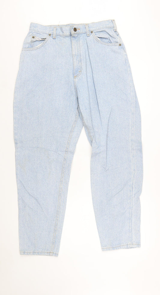 Lee Women's Blue 14 Petite High-Rise Mom Jeans 100% Cotton Denim