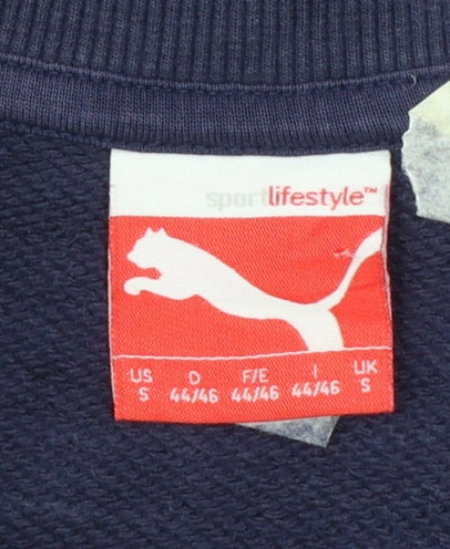Puma Men's Navy Blue Graphic Print Crew Neck Sweatshirt Size S