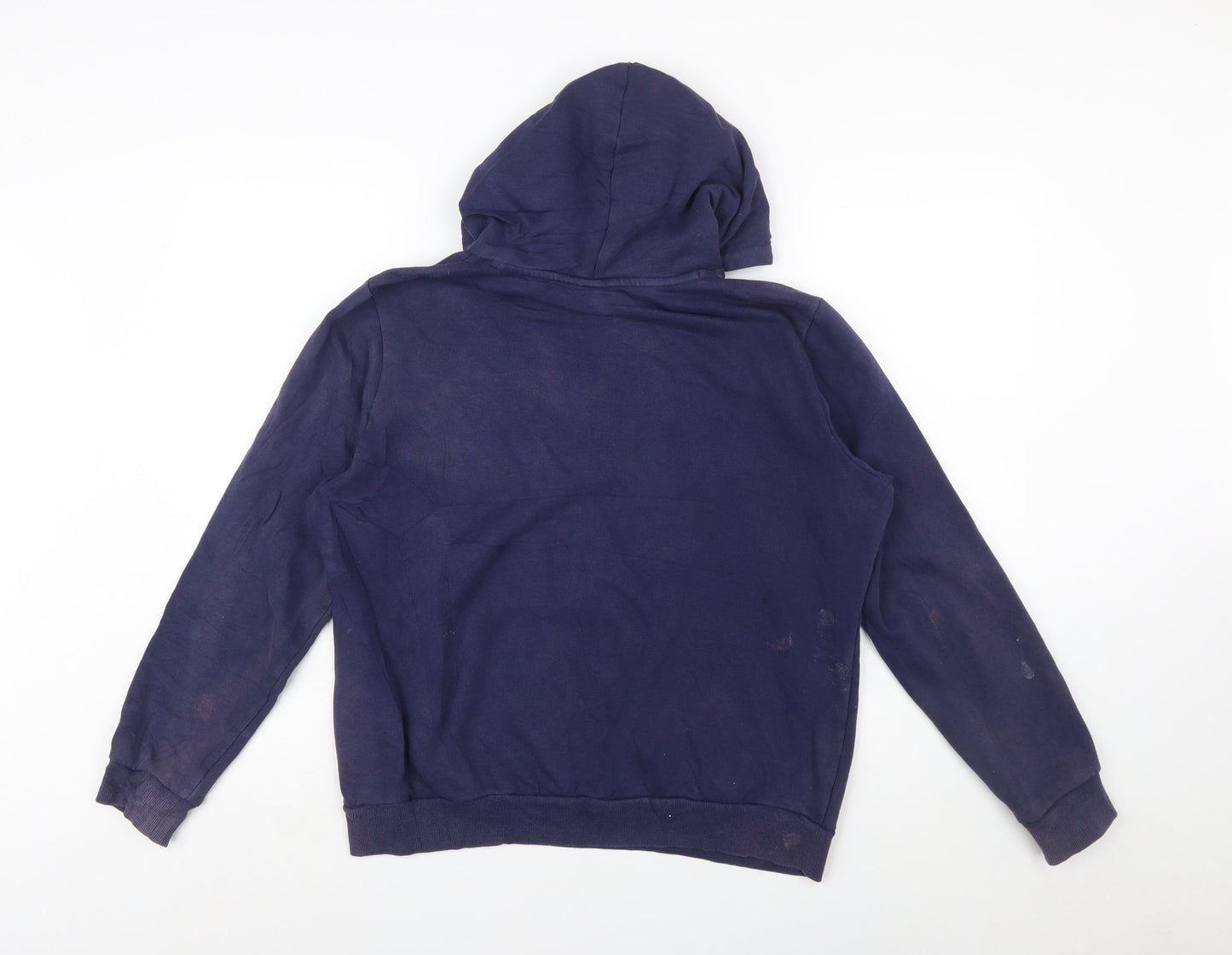 Puma Men's Blue Pullover Hoodie L Fleece Logo Sweatshirt