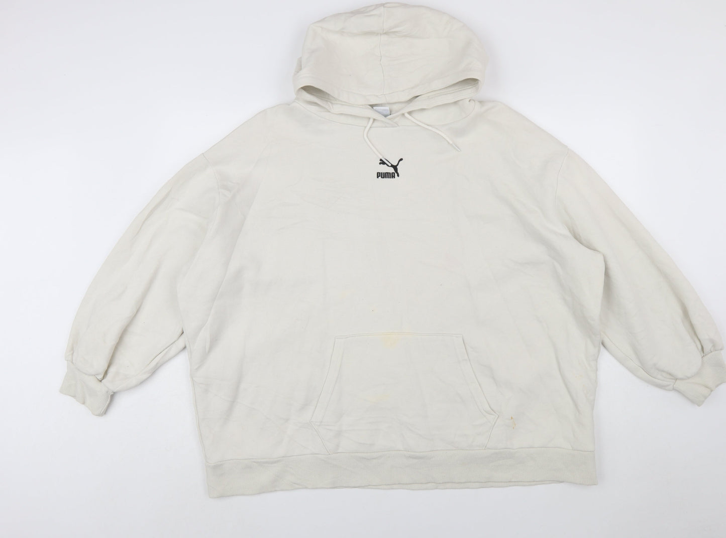 Puma Women’s Beige Hooded Pullover Sweatshirt XL Relaxed Fit