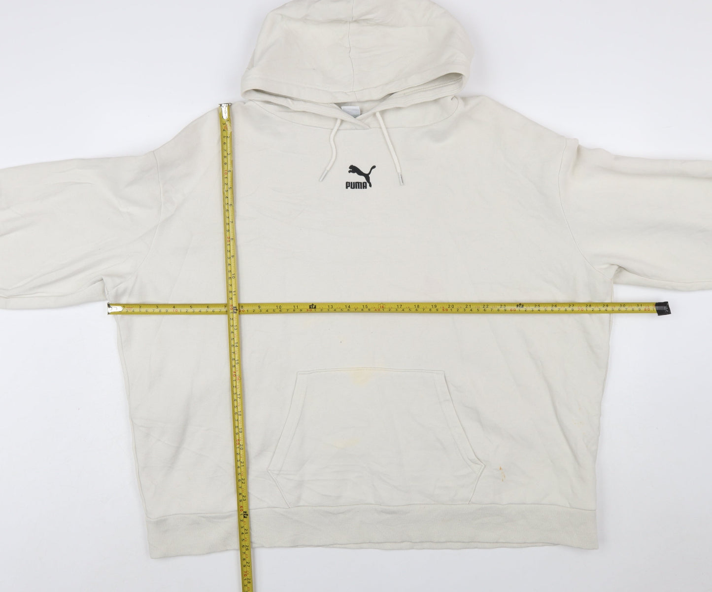 Puma Women’s Beige Hooded Pullover Sweatshirt XL Relaxed Fit