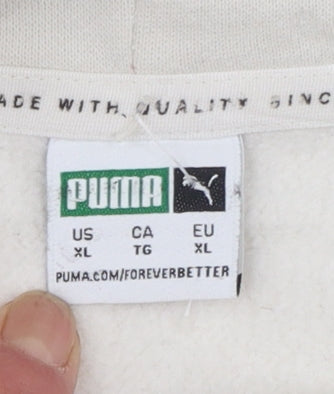 Puma Women’s Beige Hooded Pullover Sweatshirt XL Relaxed Fit