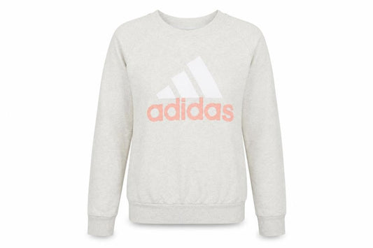Adidas Women Grey Logo Crew Neck Sweatshirt Size M 12-14