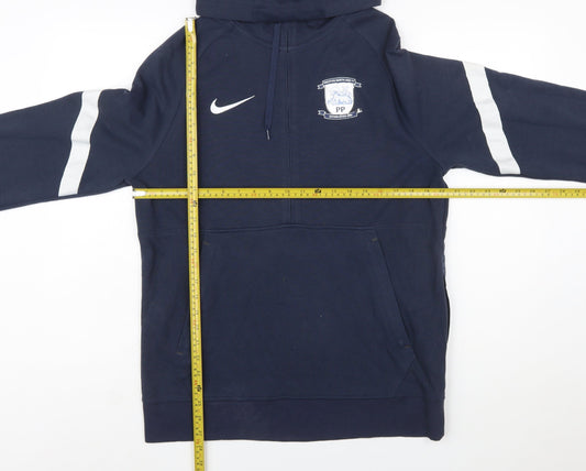 Nike Men's Blue Dri-FIT Pullover Hoodie Medium Football Sports Top