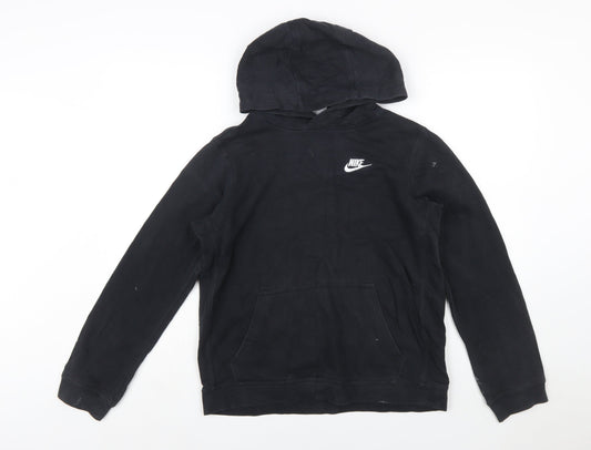 Nike Boys Black XL Pullover Hoodie Cotton Blend Logo Sportswear