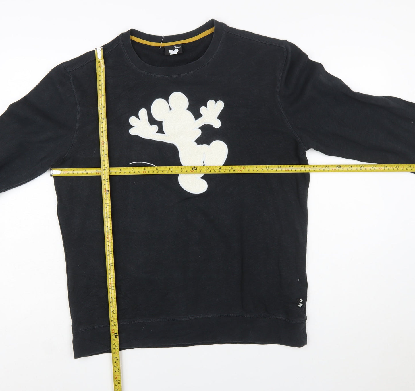 Disney Women's Black Mickey Sweatshirt L Cotton Pullover Casual
