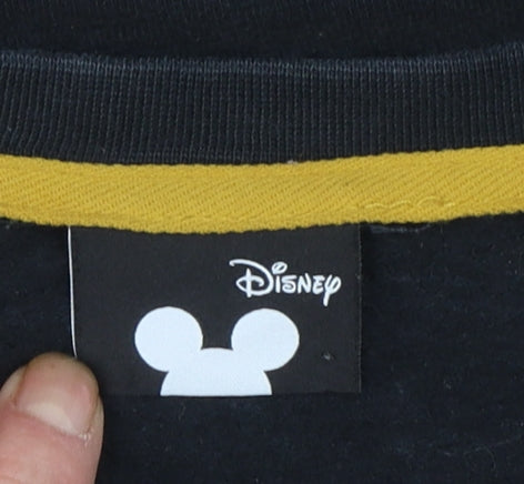 Disney Women's Black Mickey Sweatshirt L Cotton Pullover Casual