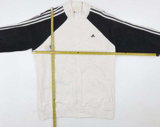 Adidas Men's White Full Zip Sweatshirt L Sports Fleece Jacket