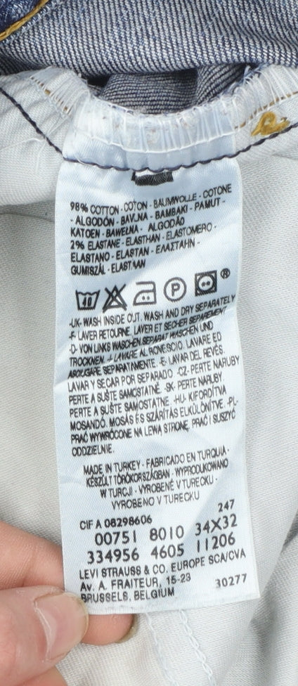 Levi Strauss Men’s Blue Regular Fit Straight Denim Jeans 34x32