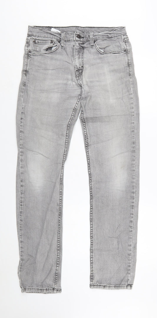 Levi's Mens Grey Straight Jeans W32 L34 Denim Cotton Blend