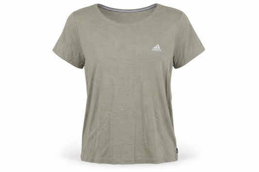 Adidas Women Green Cotton Crew Neck Short Sleeve T-Shirt Size 18