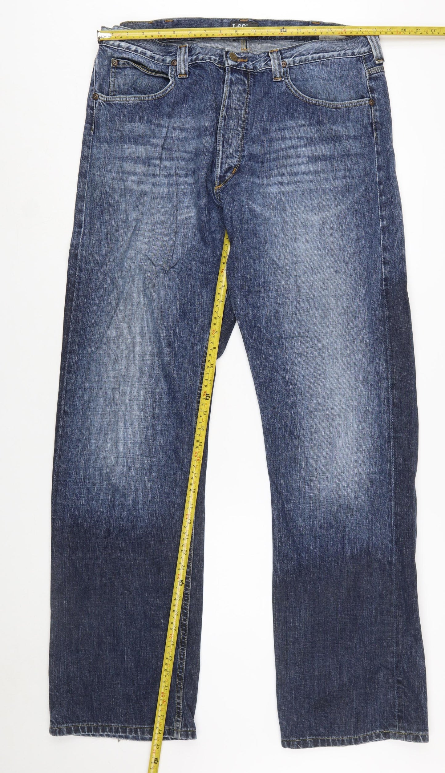 Lee Men’s Blue Straight Leg Jeans W38 L36 Regular Fit Denim