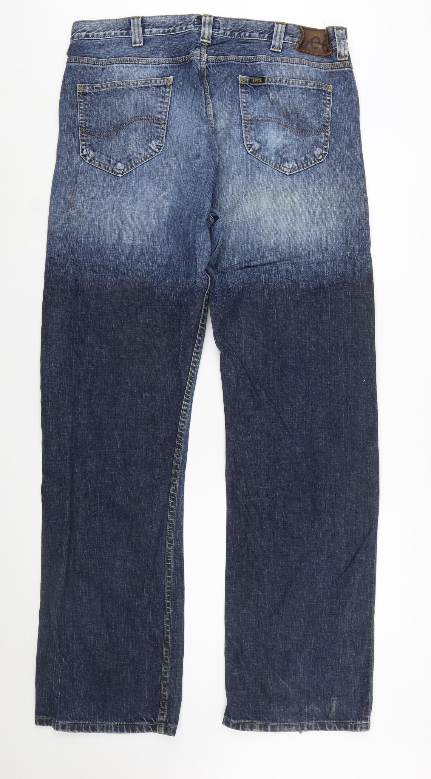 Lee Men’s Blue Straight Leg Jeans W38 L36 Regular Fit Denim