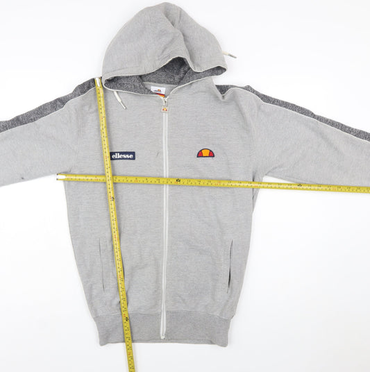 Ellesse Men's Grey XS Full Zip Hoodie with Logo Trim