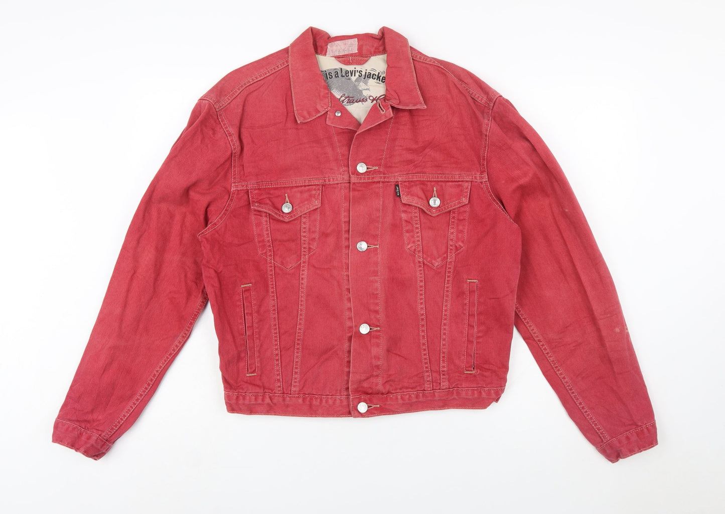 Levi's Men's Red Denim Jacket M Vintage Classic Cotton Twill