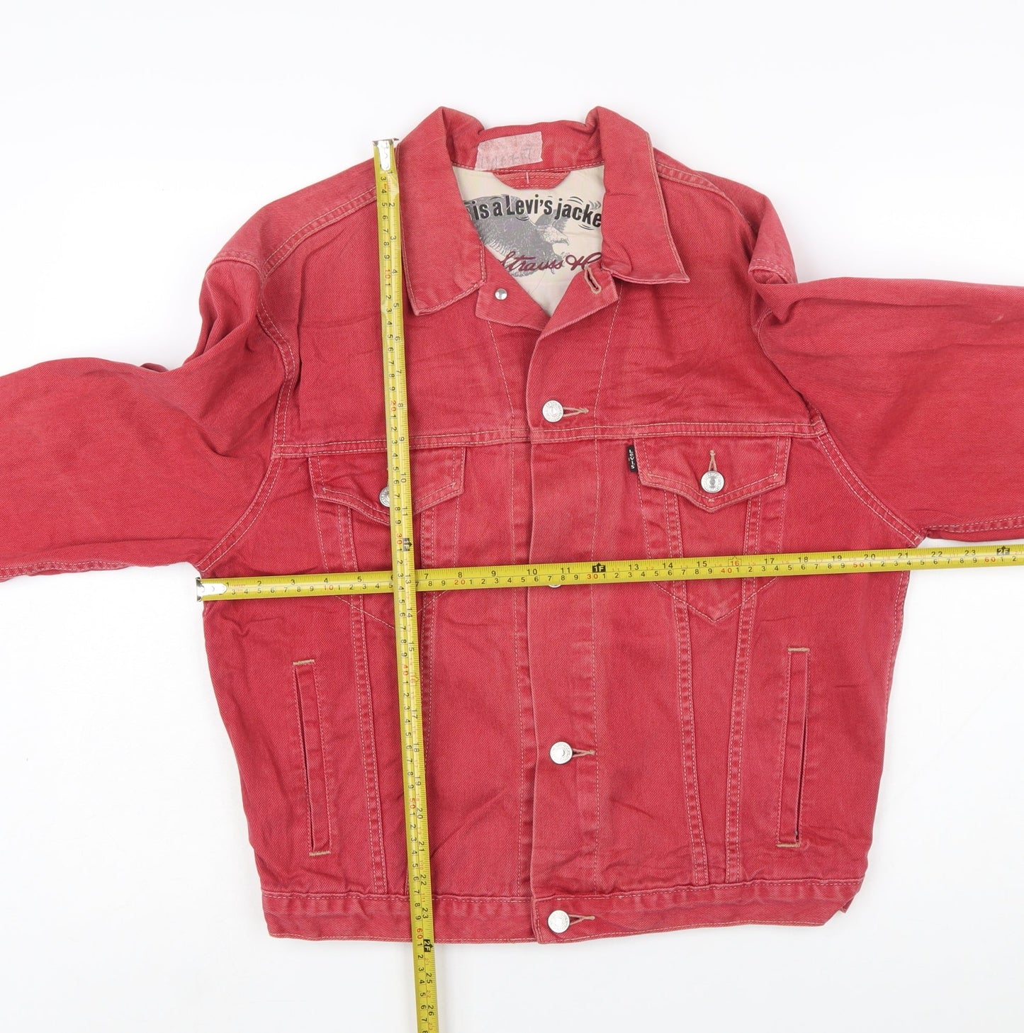Levi's Men's Red Denim Jacket M Vintage Classic Cotton Twill