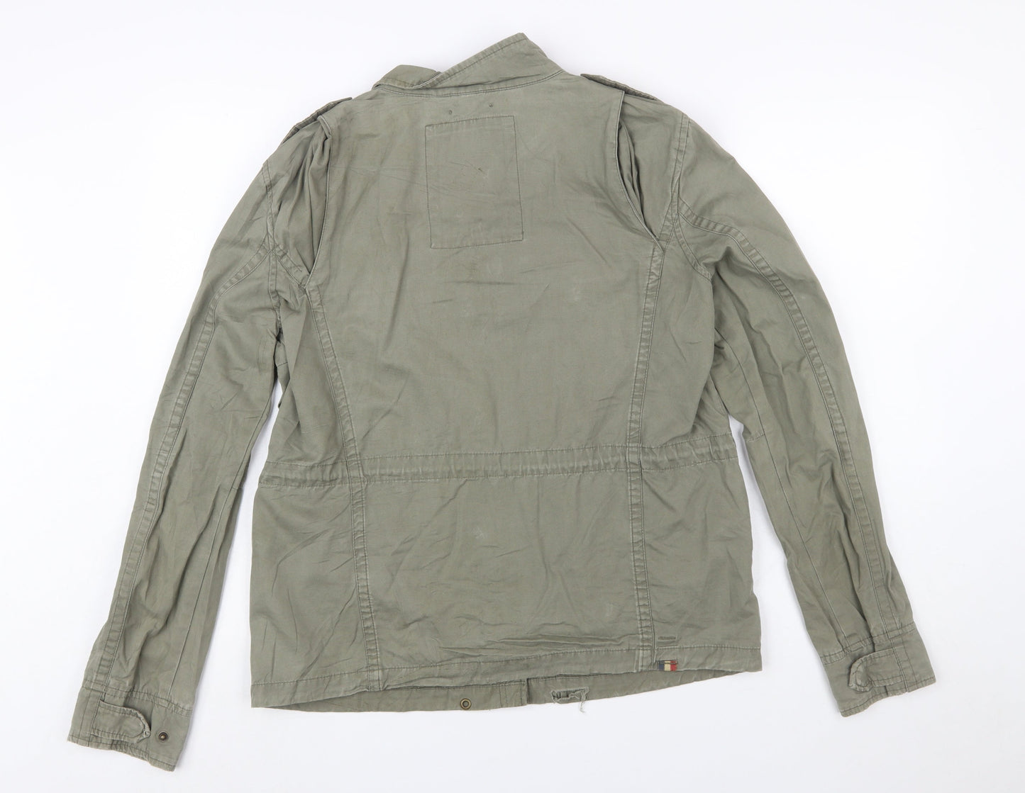 Tommy Hilfiger Women’s Green Military Jacket L Cotton Casual