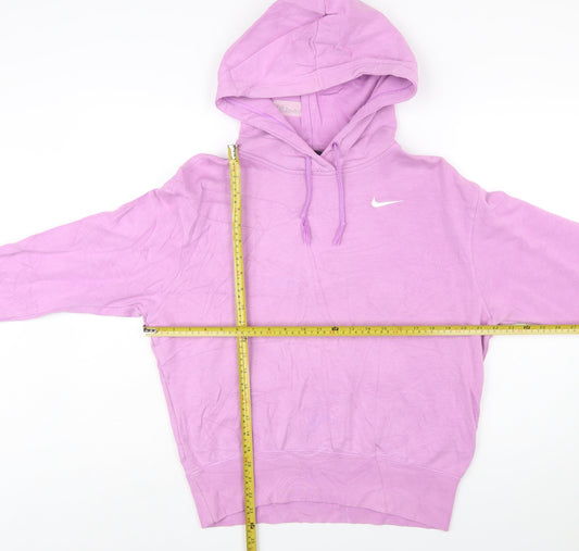 Nike Women's Pink Pullover Hoodie XS Cotton Blend Sweatshirt