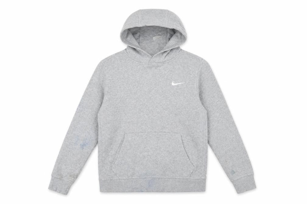 Nike Boys Grey Pullover Hoodie 12-13 Years Cotton Blend Sweatshirt