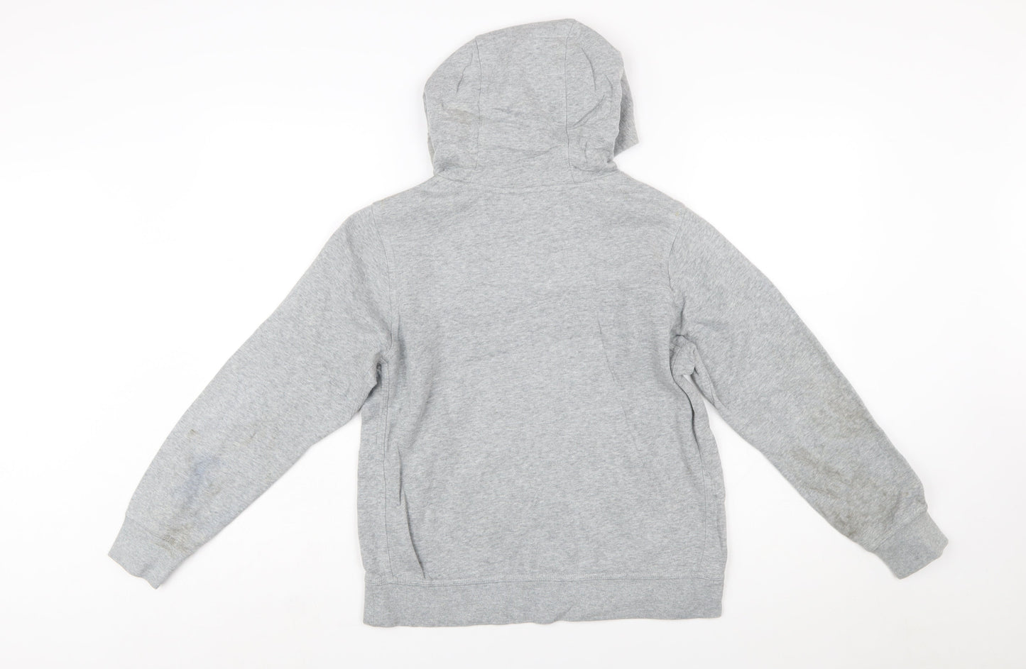 Nike Boys Grey Pullover Hoodie 12-13 Years Cotton Blend Sweatshirt