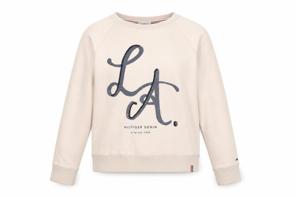Hilfiger Denim Women's Beige Cotton Pullover Sweatshirt Size S