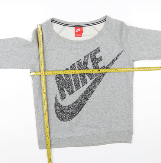 Nike Womens Grey Crew Neck Pullover Sweatshirt XS